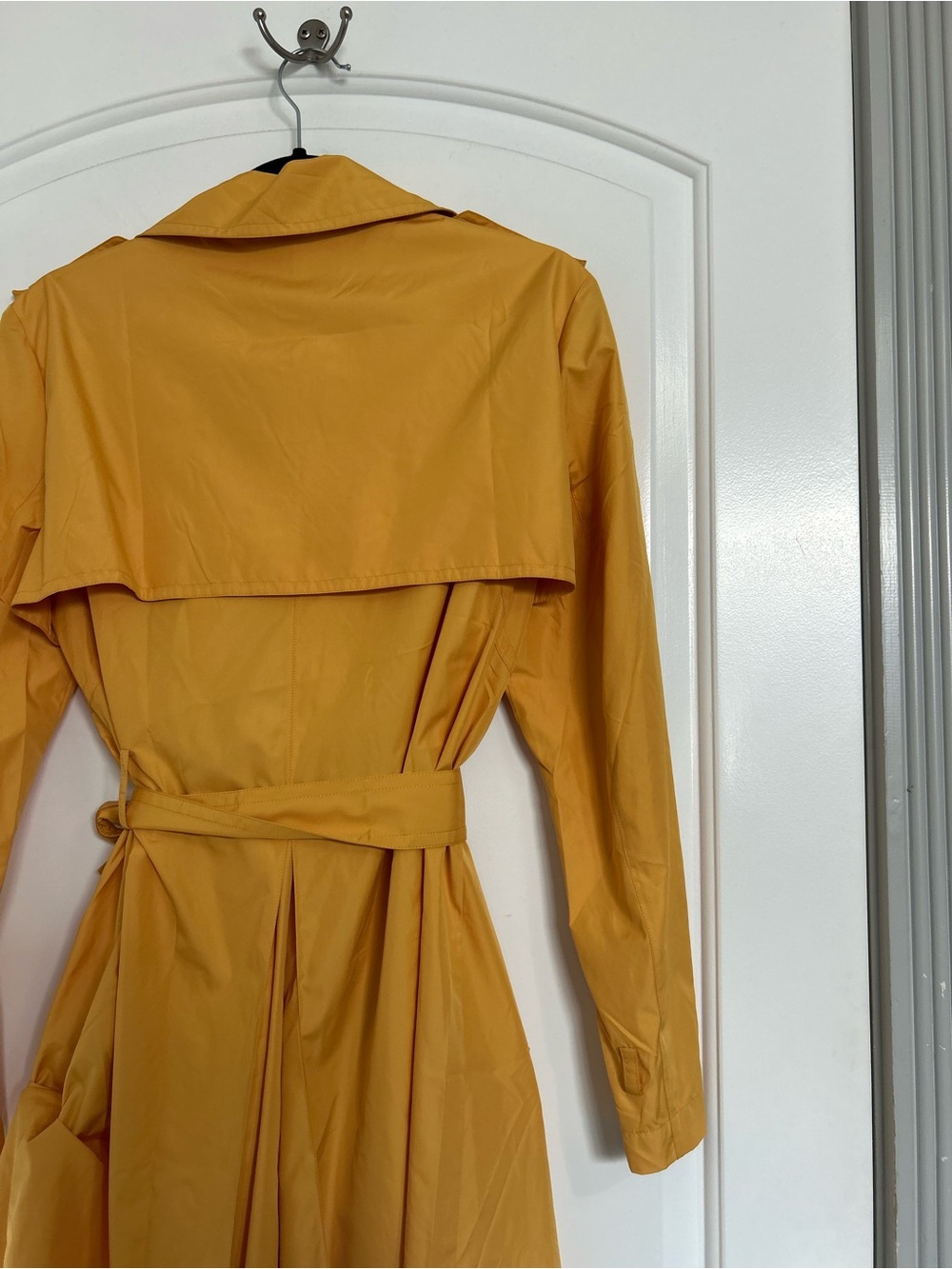 Lafayette 148 Mustard Yellow Trench Coat with Belt Size 8 Chic Fall Preppy 90s - Picture 6 of 16